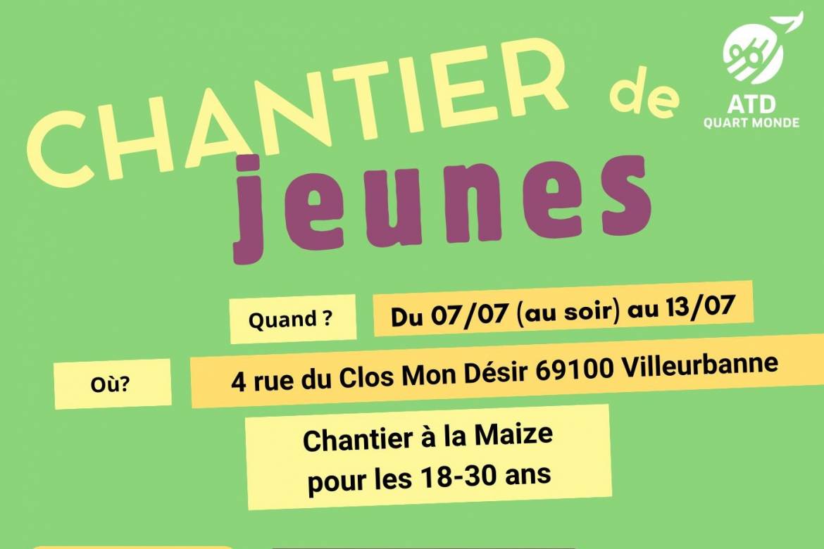 Affiche du chantier jeunes de la Maize.